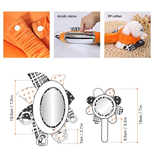 Babyspiegelspeelgoed met pluche rammelaarsringen, hoogcontrast zonnebloemensets, babyautospiegel voor achterbank… - Afbeelding 7