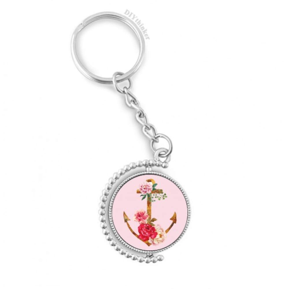 Porte-clés aquarelle rose DIYthinker idée cadeau marin fleuri