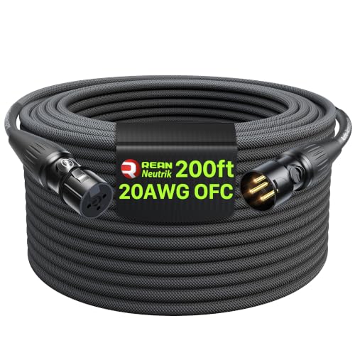 AA AUDIO ACCESSORY XLR Cables 200ft, 20AWG OFC Dual Shielded Mic Cord