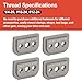 MOLLE Nuts Kit - 3-in-1 Threaded Fastener for MOLLE & PALS System - Compatible with BuiltRight Industries Panels, 1/4-20, #10-24, #12-24 Thread Sizes, Silver