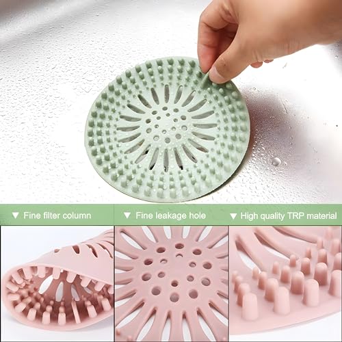 Image of JIALTO Hair Catcher for Bathroom Drain Durable Silicone Sink Drainer /Stopper Shower Drain Covers and Clean Suit for Bathroom Drain Cover and Kitchen Drain Cover for Bathroom Hair Catcher (1)