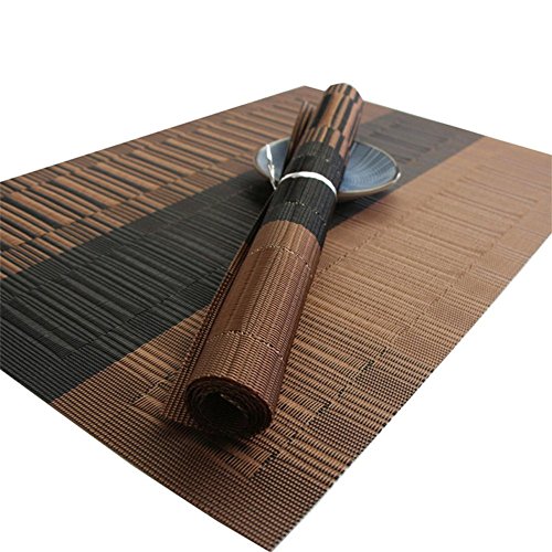 Fontic 6er Set Platzsets 30x45cm Platzdeckchen Rutschfest Abwaschbar Tischmatten PVC Abgrifffeste Hitzebeständig Tischsets, Platz-Matten für küche