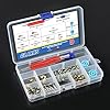 Glarks 78Pcs Car Air Conditioner Valve Core Schrader Valve Cores Accessories A/C R12 R134a Refrigeration Tire Valve Stem Double Head Remover Installer Tool Assortment Kit #4