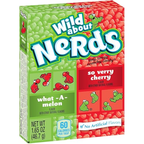 Image of Nerds Wild Cherry and Watermelon Candy, Tiny Tangy Crunchy, No Artificial Flavours, Travel Pack, 46g, 3 Count, Product of USA from Decadent Foods