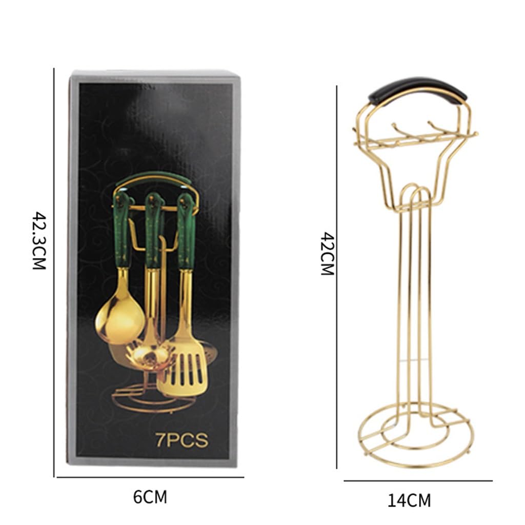 utensilios de cocina, Juego de utensilios cocina Espátula acero inoxidable con mango cerámica for cocinar Cuchara Cucharón for sopa Utensilios