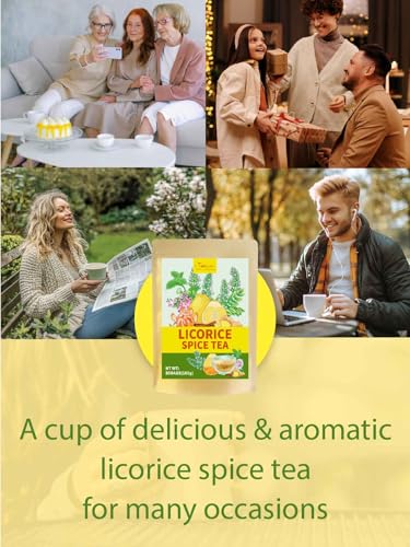 Image of TeeLux Licorice Spice Tea Bags, Licorice Root with Ginger & Cinnamon, Sweet & Spicy Taste, Caffeine Free, 80 Count