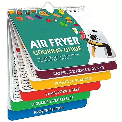 Air Fryer Cookbook - Air Fryer Cheat Sheet Magnets Cooking Guide Booklet -Air Fryer Magnetic Cheat Sheet Set Cooking Times Chart Cookbooks (Air Fryer Cookbook)