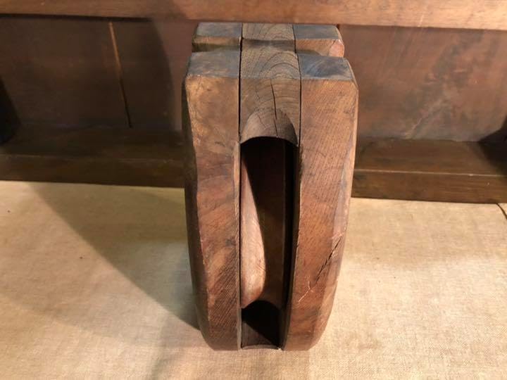 ⭐️超希少／レア／昭和レトロ／大型木製船滑車／欅滑車／赤欅／什器／ディスプレー 超希少レア昭和レトロ大型木製船滑車欅滑車赤欅什器ディスプレー ⭐️