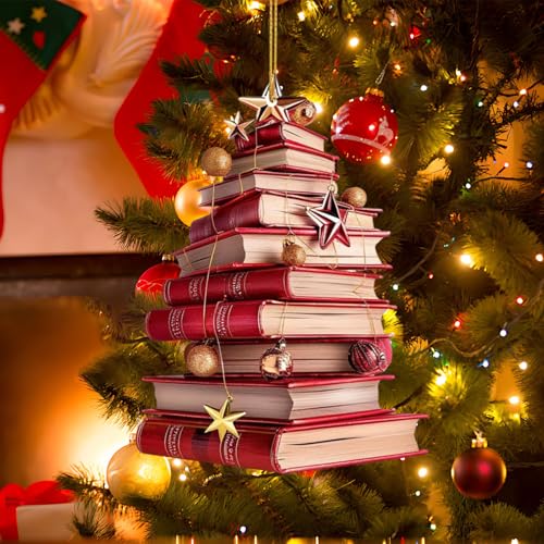 Weihnachtsdeko Anhänger, Acryl Bücher Dekor Weihnachtsbaumschmuck,...