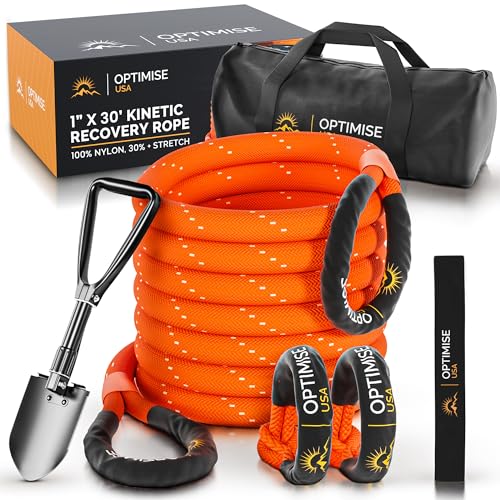 1" x30ft Kinetic Recovery Rope (48,500lbs) – Heavy Duty Recovery ...
