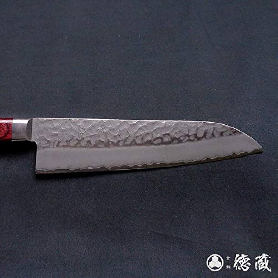 Amazon｜三徳ステンレス包丁 180mm/両刃/AUS8/積層材(赤)/日本製