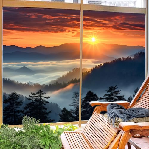 Película de privacidad para ventana con diseño paisaje natural 27.6x47.2 in x2 miniatura 6