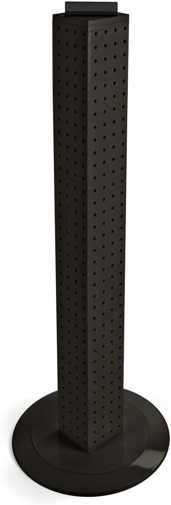 Azar Displays 700223-BLK Pegboard 4-Sided Revolving Counter Display, Black Solid Color