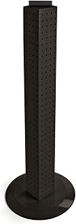 Azar Displays 700223-BLK Pegboard 4-Sided Revolving Counter Display, Black Solid Color