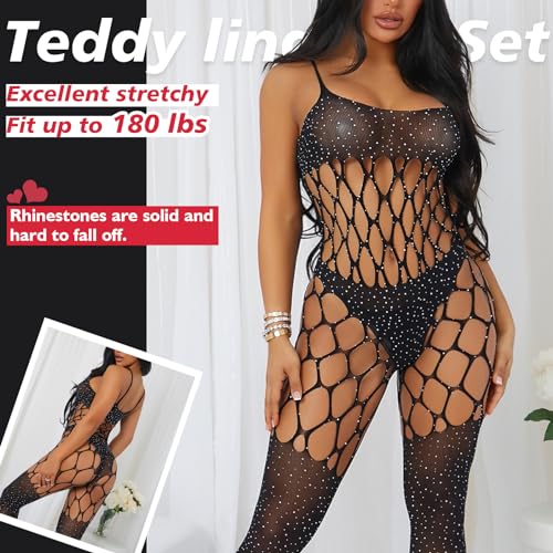 Sexy Lingerie for Women Naughty Fishnet Bodysuit Lingerie Set Outfits Erotic Mesh Sheer Teddy3