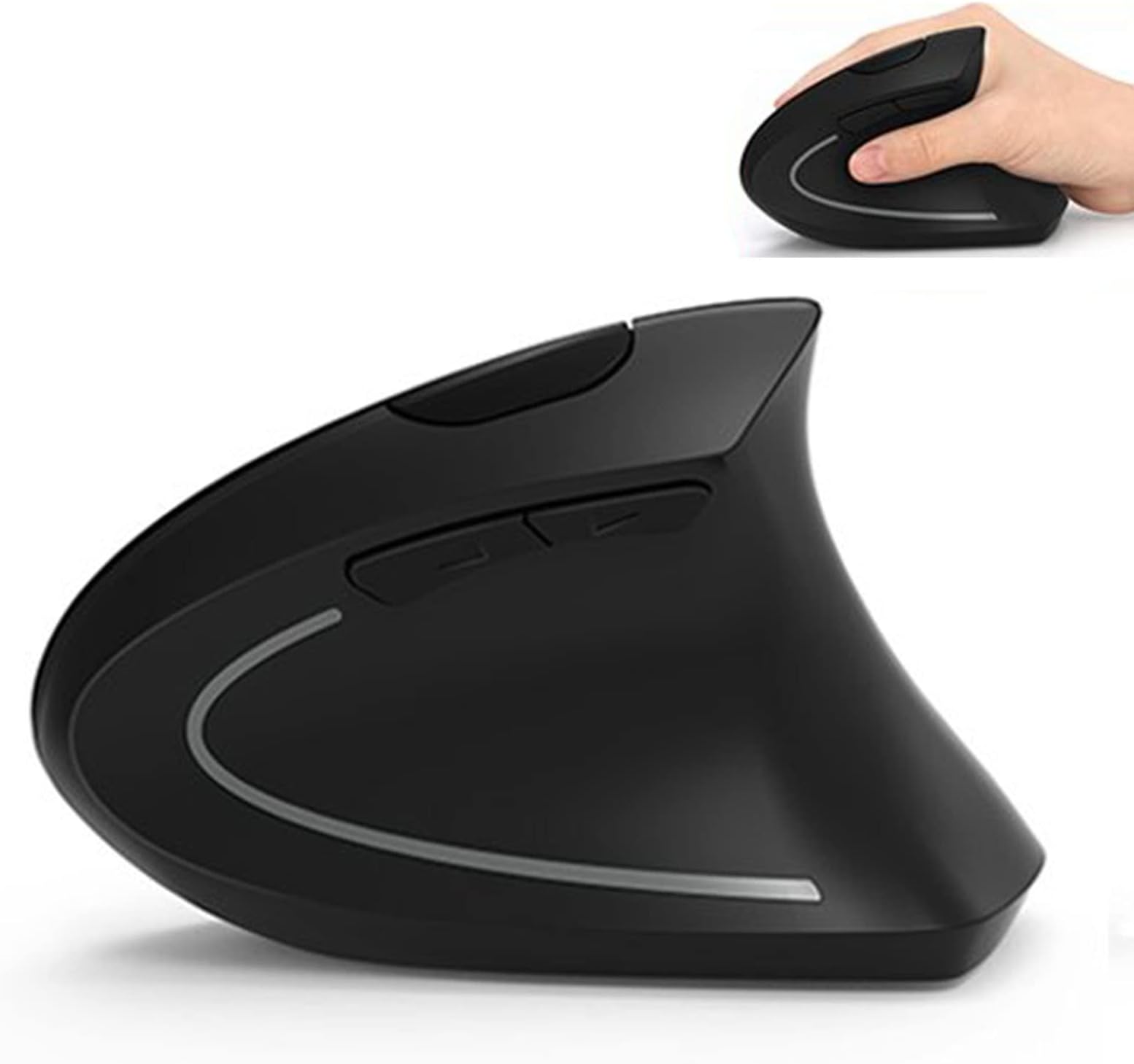 Lekvey Ergonomic Mouse, Wireless Mouse 2.4 GHz Optical Vertical Wireless Mice : Levels 6 Buttons, for Laptop, PC, Computer, Desktop, Notebook etc, Black