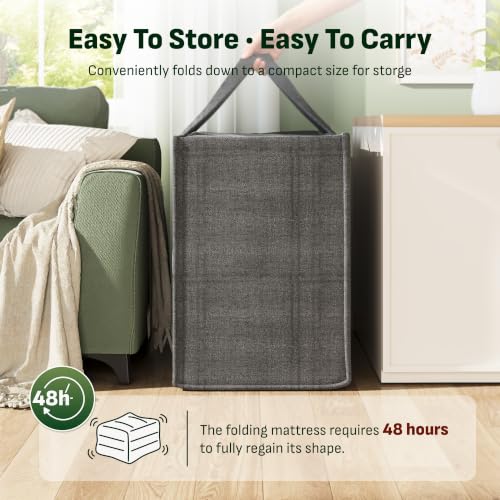 Image of Softa Tri-Fold Mattress Queen 4 Inch, Cooling Gel Memory Foam, Washable Cover, Non-Slip Base, Viscose from Bamboo, Certi-PUR & Oeko-TEX Certified, Space-Saving Floor Bed for Guest, Camping, Yoga, RV