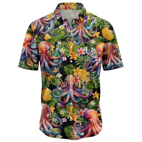 Hawaiian Shirt for Men Funny - Hawaiian Shirts Short Sleeve - Mens Floral Button Down Shirt - Hawaiian Gifts for Men