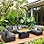 Lviden 9 Pieces Wicker Patio Furniture Set Outdoor PE Rattan Sectional Conversation Sofa Set with Grey Cushions and 45” Gas fire Pit Table