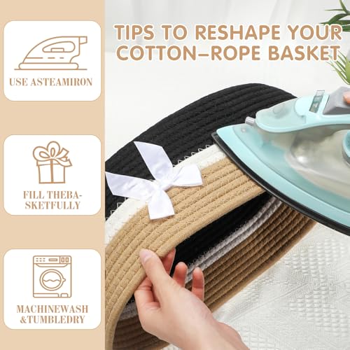 Image of Colingmill Large Woven Basket for Gifts Empty Set with Gift Bags and Ribbon Gift Baskets and Wrapping Set Storage 14 inchx 10 inchx 5.5 inch Decorative Box for Class of 2026 Graduation(Black)