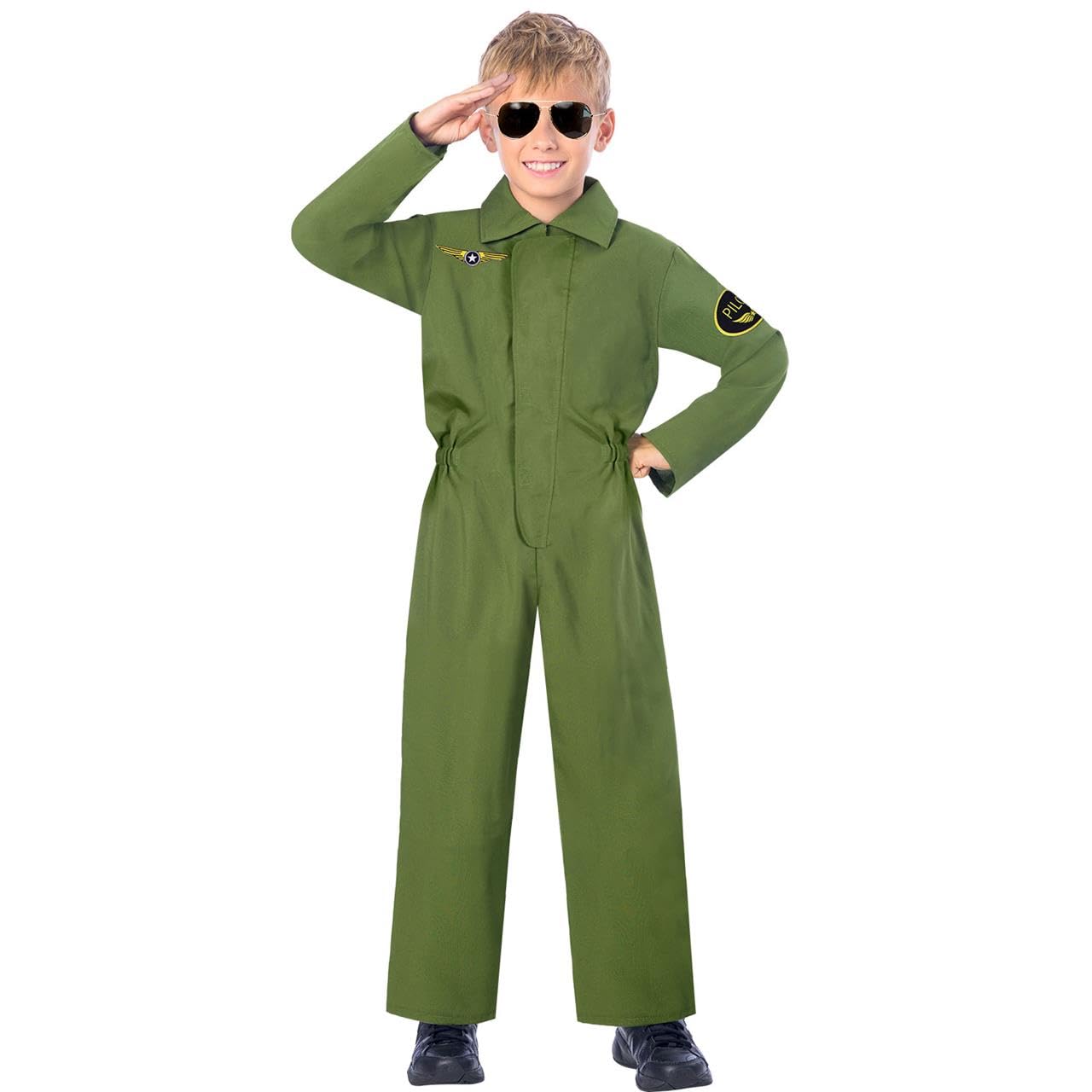 amscan (PKT) (9907037) Child Pilot Jumpsuit Costume (8-10yr)