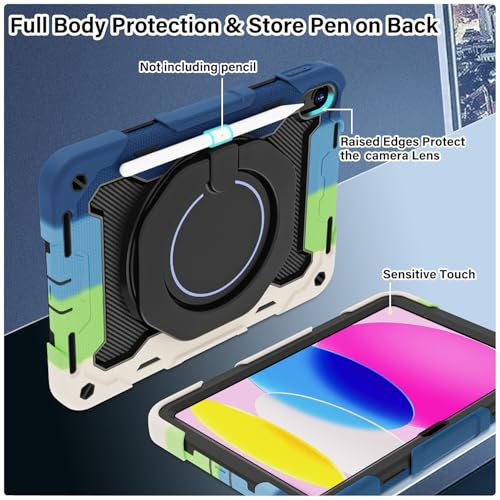 ROISKIN Case for iPad (A16) 11th Generation 11 Inch 2025, iPad 10th Generation Case 10.9" for Kids with Screen Protector,360 Kickstand & Handle,Shoulder Strap,Heavy Duty Military Grade Drop Protection by ROISKIN - Image 7