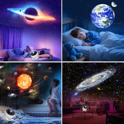ACICILI Sternenhimmel projektor, 13 in 1 Galaxy Projector, astronaut projektor mit Timer, Planetarium Projector für Room Decor, Sternenprojektor Weihnachtsgeschenke für Kinder Erwachsene-Weiß