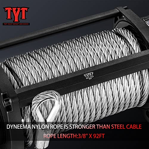 Tyt T1 Series Winch 13000 Lb. Advanced Load Capacity Electric Winch,12V Waterproof Ip67 Electric Winch With Hawse Fairlead, Steel Cable Truck Winch With Wireless Handheld Remote And Wired Handle #TOP6