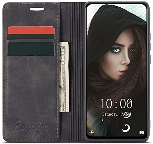 Image of Excelsior Premium Leather Wallet flip Cover case with | Card and Cash Slot | 360 Full Body Protection | Inner TPU case for Xiaomi Redmi Note 10 Pro Max | 10 Pro (Black)