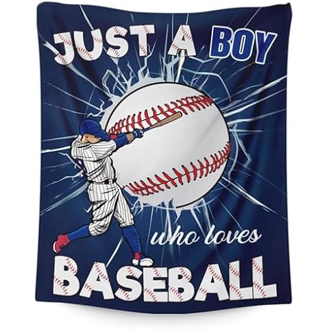 IWANGIFT Baseball Blanket for Boys, Cool Baseball Throw Blankets for Sofa Couch, 50 * 60 Inch Cozy Fuzzy Throws for Kids Teens, Baseball Plush Blanket for School Picnic Travel Cover