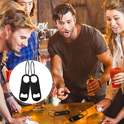 Dingion 60 Pieces Stainless Steel Flat Bottle Opener With Keychain 3.5 X 1.3 Inches Beer Bottle Opener Flat Bottle Cap Opener With Keyring For Men Women Bartender Kitchen Bar Restaurant, Black #TOP4