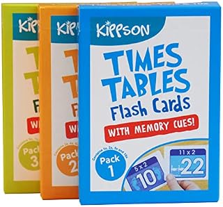 Kippson Times Tables Flash Cards with Memory Cues