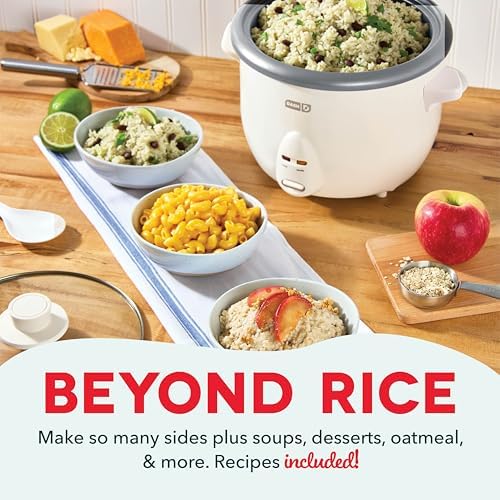 Dash Family Sized Rice Cooker, 20-Cup Nonstick Pot, Cream - 2