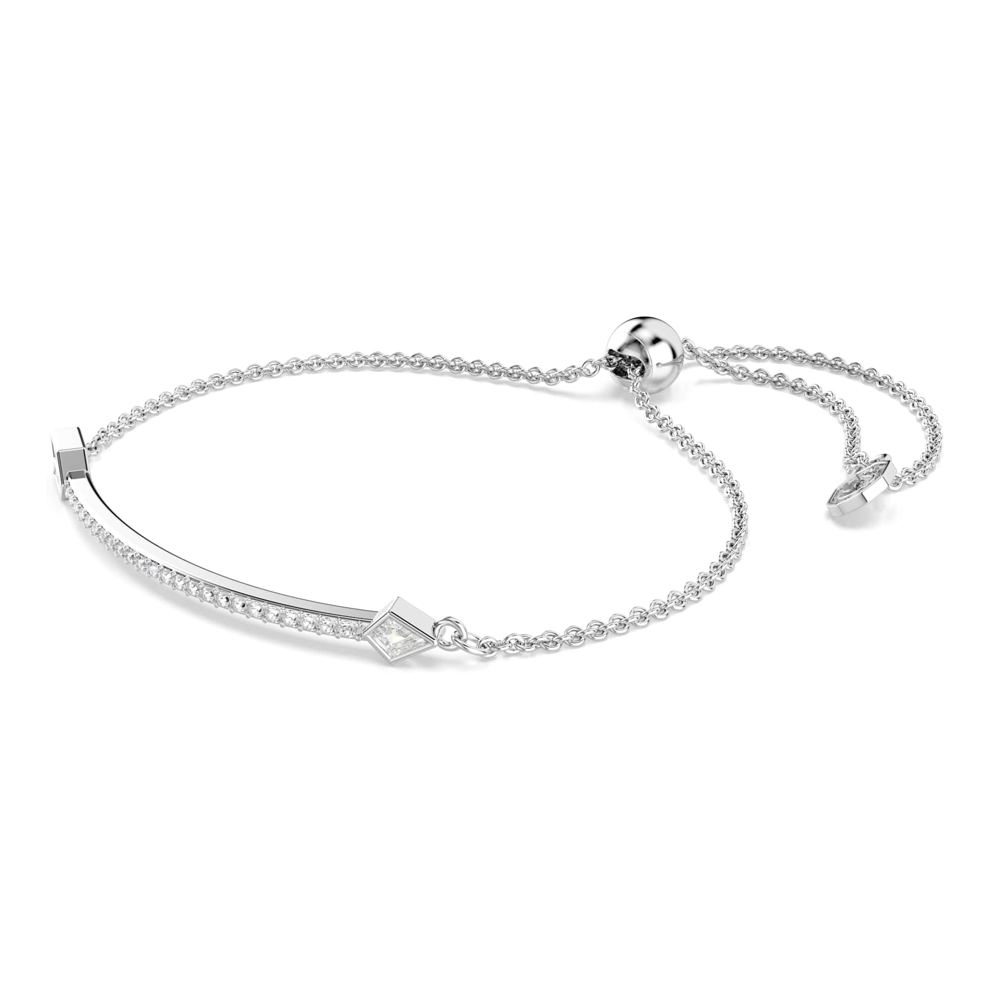 Swarovski Braccialetto Idyllia, Taglio misto, Freccia, Bianco, Placcato rodio