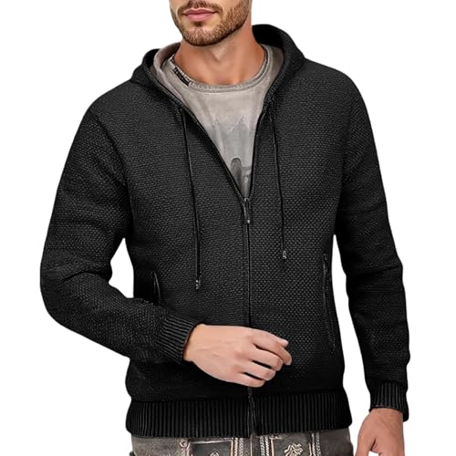 Cardigan en tricot pour homme avec fermeture éclair intégrale décontractée