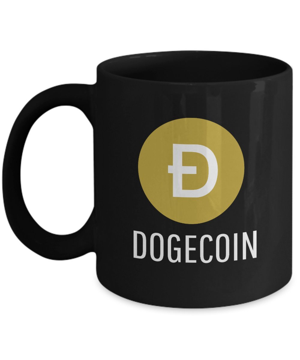 WXWUDEI Dogecoin Cryptocurrency Mug Acrylic Coffee Holder Black 11oz Crypto Miner Blockchain Invest Trade Buy Sell Hold Doge