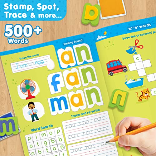 Image of Imagimake Learn To Spell-Preschool Learning Activities-Includes Sight Words, CVC letters, Phonics Books for Beginners-Educational Toys for 3 Year Old-Montessori Toys for Toddlers for Age 3, 4, 5 Years
