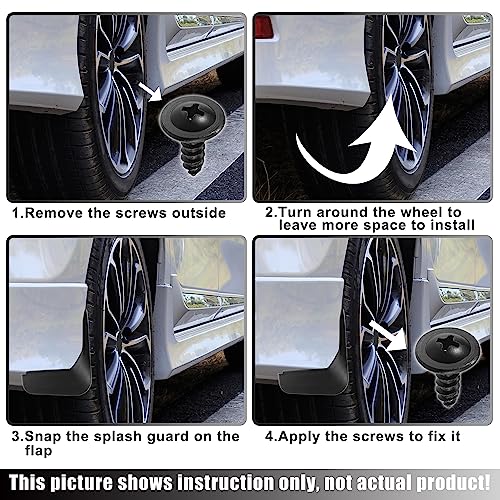 Image of ACROPIX Car Front and Rear Mud Flaps Splash Guards Fit for Toyota Camry - Pack of 12 Black