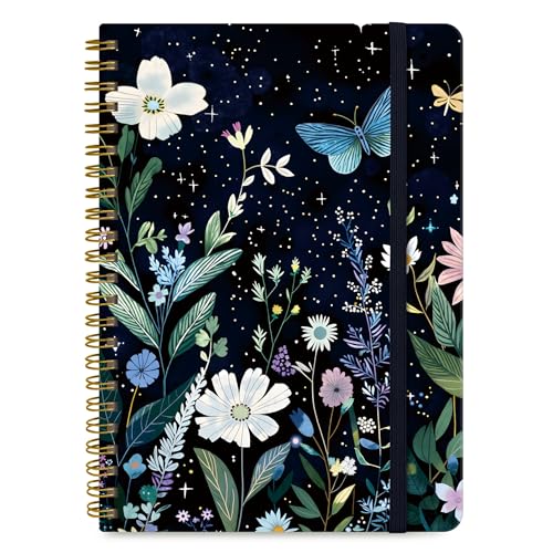 Studoze Lined Spiral Journal, A5 Hardcover Cute Notebook for Work & Note Taking, 140 Pages, 6"x8",Celestial