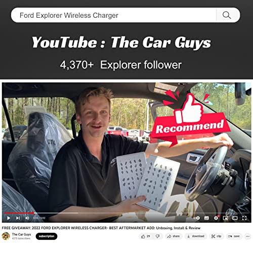 CreekT Wireless Car Charger for Ford Explorer Center Console Accessories 2024 2023 2022 2021 2020, with USB Ports Compatible Wireless Charging Pad fit for Explorer 2020-2023 2024