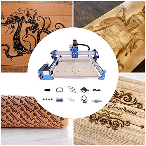 4040 CNC Router Machine, 3 Axis Aluminum Frame Engraving Machine, 100W 110V Wood Engraving Machine with Air Cooling System for Plastic and Wood Engraving - Image 2