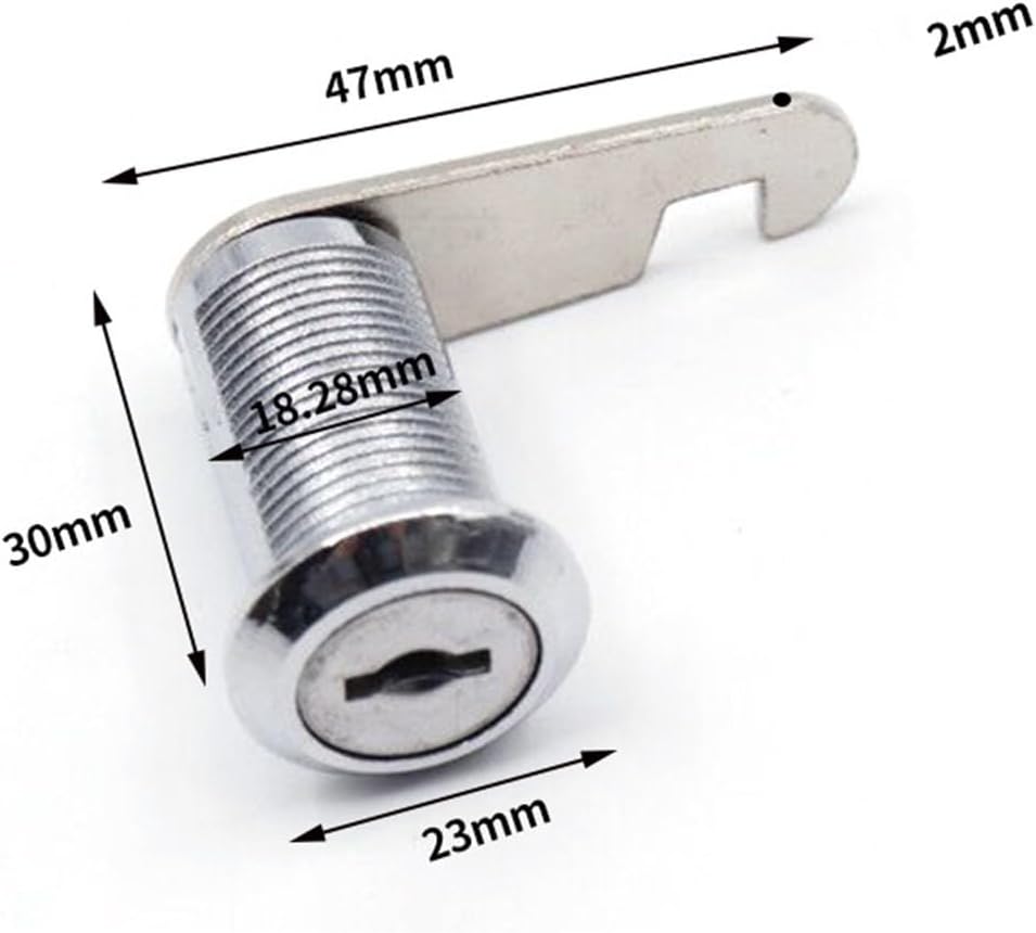 Tubular Cam Lock with Keys, Zinc Alloy Toolbox Replacement Locks for Filing Cabinets, RV Storage, and Camper Compartments, Keyed Alike, 2 Pack