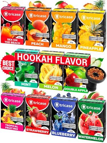 11 pcs Shisha Hookah Flavors Set 1.7 oz Each -Sex on the Beach, Melon, Peach, Hookah Flavor Mint, Pineapple, Double Apple Hookah Flavor, Strawberry, Blueberry, Tropical Fruit Mix, Watermelon, Mango