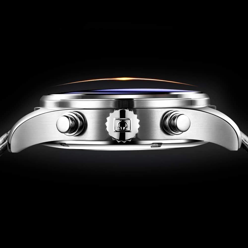 MASTOP Herren-Armbanduhr, mechanisch, hochwertig, Business-Stil, Edelstahlband, Saphir, leuchtend, klassisch, Kalenderfenster, wasserdicht, analoge Uhr