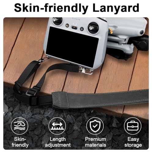 Image of ZORBES Neck Strap Lanyard for DJI RC & RC 2 & RC Pro Controller, for DJI Mini 4 Pro 29.5inch Lanyard, Soft Leather Lanyard Compatible with DJI RC PRO Mini3 /4 Pro RC2 Smart Remote Accessories
