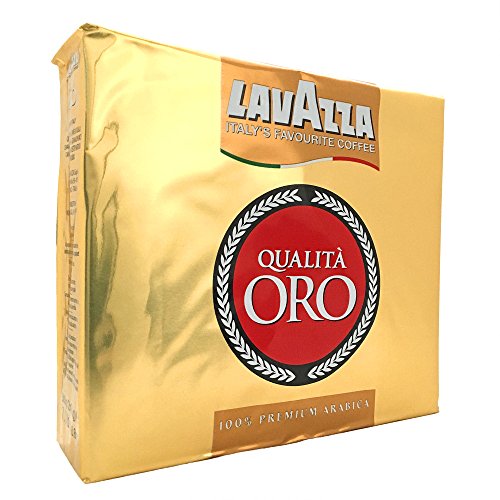 Lavazza, Qualità Oro - 500g - Gemahlener Kaffee - Ideal für Mokkakanne - Filterkaffee und French Press - mit aromatischen Noten von Früchten und Blumen - 100% Arabica - Intensität 5/10 - Medium Roast
