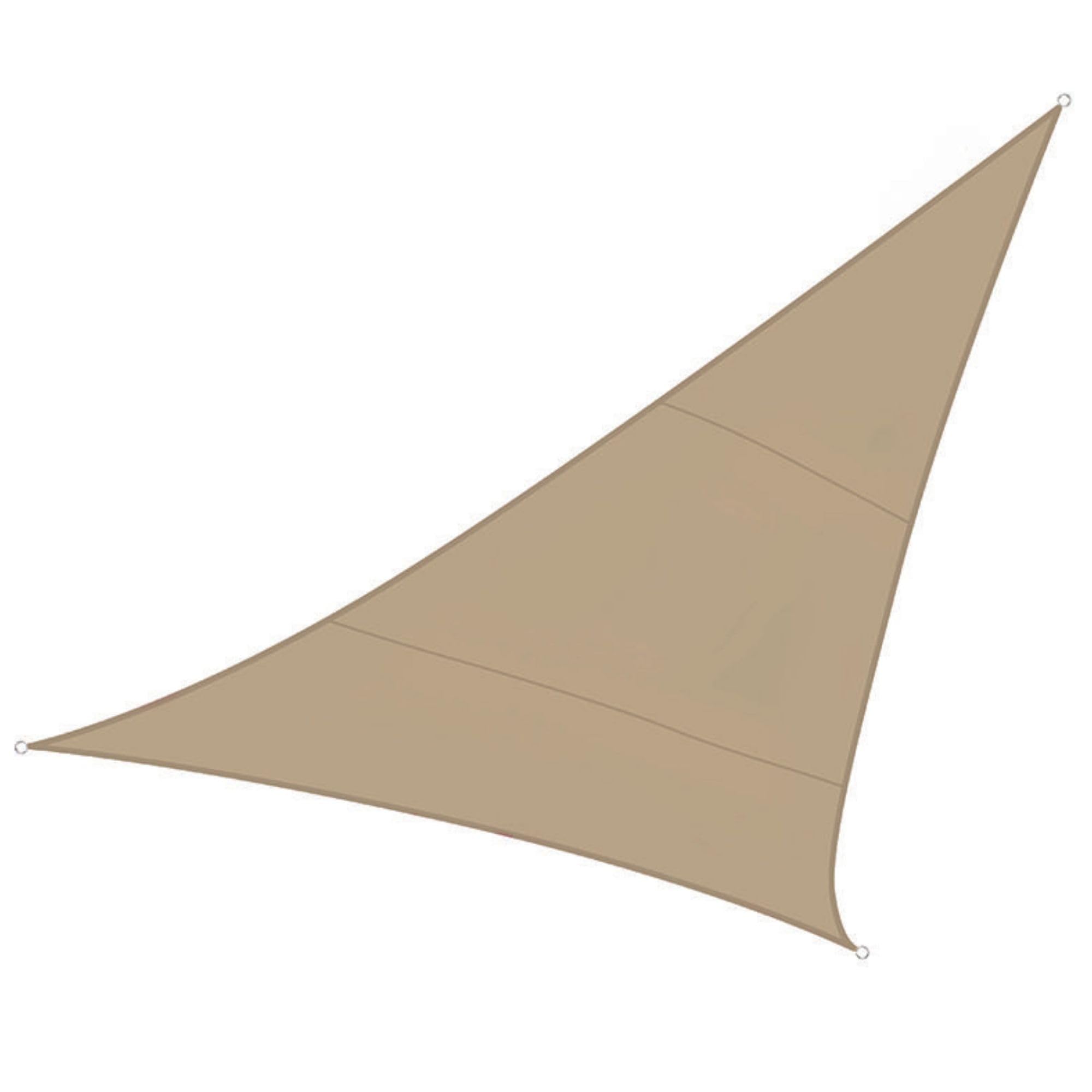 Perel Telo ombreggiante triangolare 5 x 5 x 5 m in HDPE traspirante e permeabile, protezione UV 90%, champagne