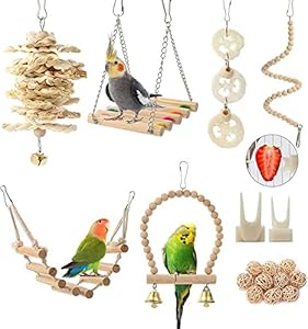 BBjinronjy 18 Stück Vogelspielzeug Set