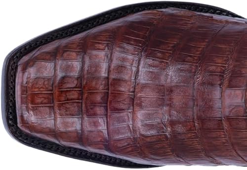 Miniatura 4 de Dan Post Botas de vestir bordadas Bayou para hombre con punta cuadrada a media pantorrilla - marrón