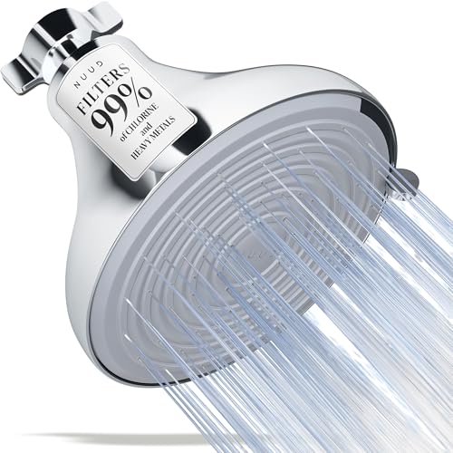 NUUD Filtered Shower Head - Removes Chlorine, Heavy Metals &